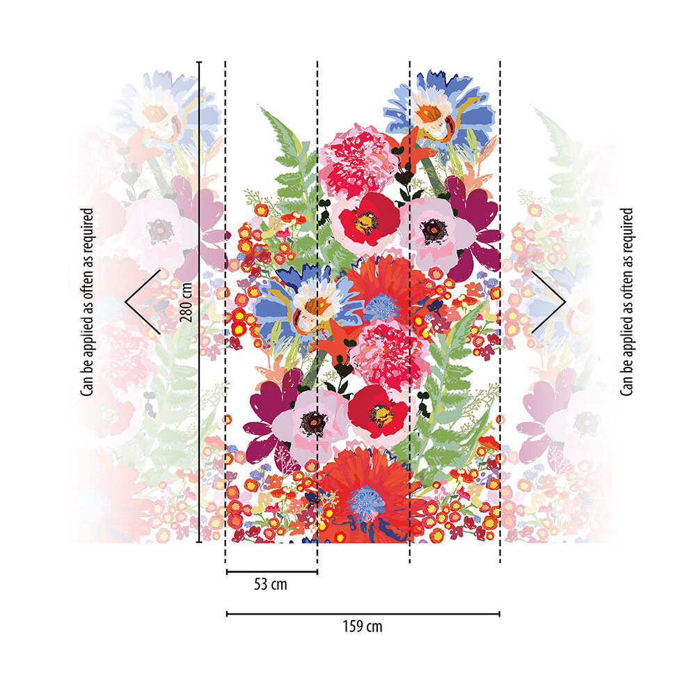 Panoramique Blooming Lovely Mural - Multicolore - Metropolitan Stories