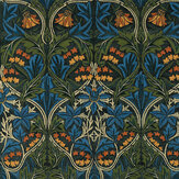 Tissu Bluebell Embroidery  - Motte / Bleu Webbs - Morris. Cliquez pour en savoir plus et lire la description.