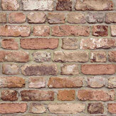 Papier peint Rustic Brick - Rouille - Albany. Cliquez pour en savoir plus et lire la description.
