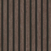 Wood Slat effect Wallpaper - Dark Brown - by Albany