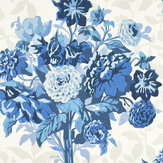 Dahlia Bunch Wallpaper - Lapis - by Harlequin. Click for more details and a description.