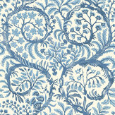Papier peint Butterrow - Bleu vif et blanc - Josephine Munsey. Cliquez pour en savoir plus et lire la description.