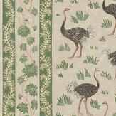 Papier peint Ostrich Stripe - Kaki et vert - Josephine Munsey. Cliquez pour en savoir plus et lire la description.