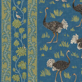 Papier peint Ostrich Stripe - Bleu vif - Josephine Munsey. Cliquez pour en savoir plus et lire la description.