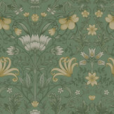 Papier peint Vintage Floral  - Vert - Albany. Cliquez pour en savoir plus et lire la description.