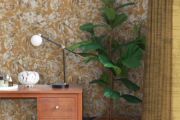 Arcane Garden Wallpaper - Ochre - by Graham & Brown