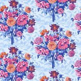 Dahlia Bunch Fabric - Lapis / Carnelian / Spinel - by Harlequin. Click for more details and a description.