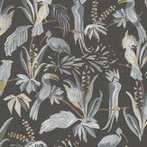 Paradise Birds Wallpaper - Charcoal - by Albany