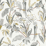 Paradise Birds Wallpaper - Grey / Yellow - by Albany