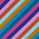 Sherbet Stripe Velvet Fabric - Lapis / Spinel / Aquamarine - by Harlequin. Click for more details and a description.