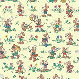 Mickey & Minnie Wallpaper - Rhubarb / Custard - by Sanderson. Click for more details and a description.