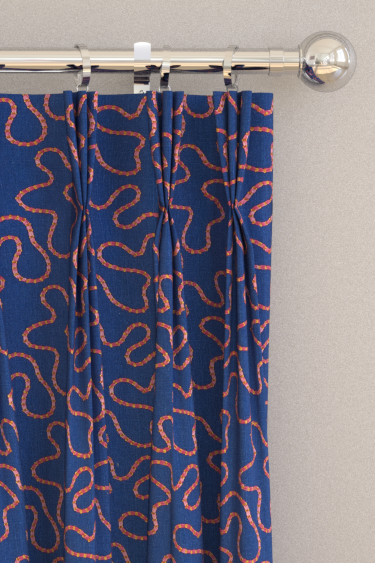 Wiggle Curtains - Lapis / Spinel - by Harlequin. Click for more details and a description.