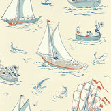 Donald Duck - Nautical Wallpaper - Sea Salt - by Sanderson. Click for more details and a description.