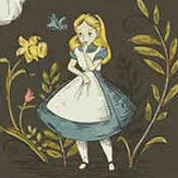 Alice in Wonderland Wallpaper - Chocolate - by Sanderson. Click for more details and a description.