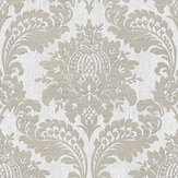 Archive Damask Wallpaper - Grey - by Boutique. Click for more details and a description.