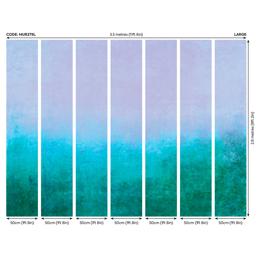 Ombre Gradient Large by Origin Murals - Teal Blue - Mural : Wallpaper ...