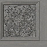 Carved Panel Wallpaper - Gunmetal Grey - by Albany