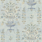 Printemps Wallpaper - Teal - by Sidney Paul & Co. Click for more details and a description.