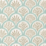 Coralli Wallpaper - Aqua - by Jane Churchill. Click for more details and a description.