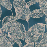 Jungle Leaf Wallpaper - Blue - by Albany