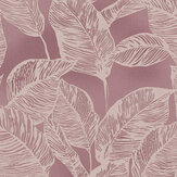 Jungle Leaf Wallpaper - Raspberry - by Albany