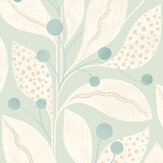 Berry Dot Wallpaper - Duck egg - by Ohpopsi. Click for more details and a description.