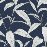 Pinstripe Leaf Trail Wallpaper - Dark Blue - by NextWall. Click for more details and a description.