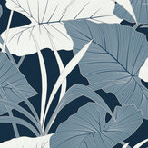 Elephant Leaves Wallpaper - Blue Lagoon - by NextWall. Click for more details and a description.