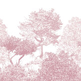 Classic Hua Trees Mural - Burgundy - by Sian Zeng. Click for more details and a description.