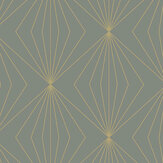 Gem Geometric Wallpaper - Grey & Metallic Gold - by NextWall. Click for more details and a description.