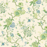 Oriental Bird Wallpaper - Green / Blue - by G P & J Baker. Click for more details and a description.