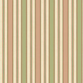 Melbourne Stripe Wallpaper - Soft Red / Green - by G P & J Baker. Click for more details and a description.