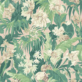 Tropical Floral Wallpaper - Blush / Green - by G P & J Baker. Click for more details and a description.