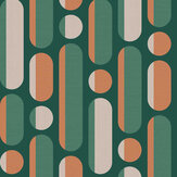 Morse Wallpaper - Bottle Green / Rust - by Envy. Click for more details and a description.