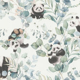 Panda Play Wallpaper - Blue - by Albany