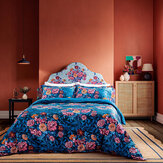 Dahlia Bunch Duvet Cover Set - Lapis, Spinel and Rose - by Harlequin. Click for more details and a description.
