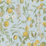 Orchard Fruits Wallpaper - Sky Blue - by Designers Guild. Click for more details and a description.