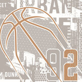 Panoramique Modern Basketball Medium Mural - Gris - Origin Murals. Cliquez pour en savoir plus et lire la description.
