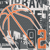 Panoramique Modern Basketball Medium Mural - Noir - Origin Murals. Cliquez pour en savoir plus et lire la description.