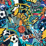 Panoramique Sports Graffiti Medium Mural - Bleu - Origin Murals. Cliquez pour en savoir plus et lire la description.