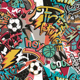 Panoramique Sports Graffiti Medium Mural - Rouge - Origin Murals. Cliquez pour en savoir plus et lire la description.