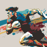 Panoramique Rugby Player in Graphic Style Medium Mural - Naturel - Origin Murals. Cliquez pour en savoir plus et lire la description.