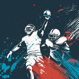 Panoramique American Footballers Paint Splash Medium Mural - Bleu - Origin Murals. Cliquez pour en savoir plus et lire la description.