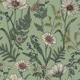 Wild Meadow Wallpaper - Sage - by Albany. Click for more details and a description.