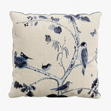 Woodland Chorus Cushion - Blue  - by Sanderson. Click for more details and a description.