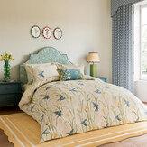 Kingfisher & Iris Duvet Cover Set  - Azure and Linen - by Sanderson. Click for more details and a description.