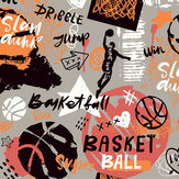 Panoramique Graffiti Basketball Large Mural - Orange - Origin Murals. Cliquez pour en savoir plus et lire la description.
