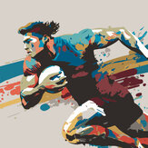 Panoramique Rugby Player in Graphic Style Large Mural - Naturel - Origin Murals. Cliquez pour en savoir plus et lire la description.