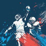 Panoramique American Footballers Paint Splash Large Mural - Bleu - Origin Murals. Cliquez pour en savoir plus et lire la description.