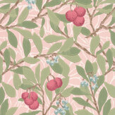 Arbutus Wallpaper - Cochineal Pink - by Morris. Click for more details and a description.